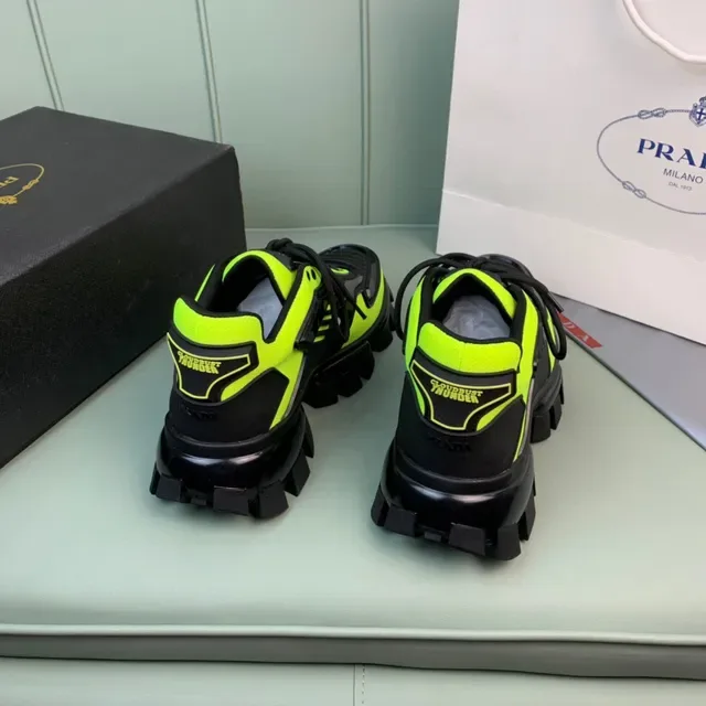Prada Cloudbust Neon Green and Black Chunky Sneakers 4
