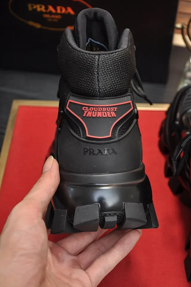 Prada Cloudbust Thunder Black High-Top Chunky Sneakers 2