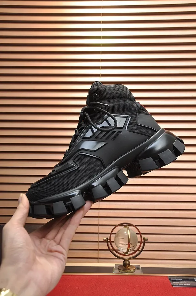 Prada Cloudbust Thunder Black High-Top Chunky Sneakers 5