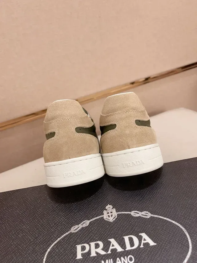 Prada Cloudbust Two-Tone Olive and Beige Lifestyle Sneakers 3