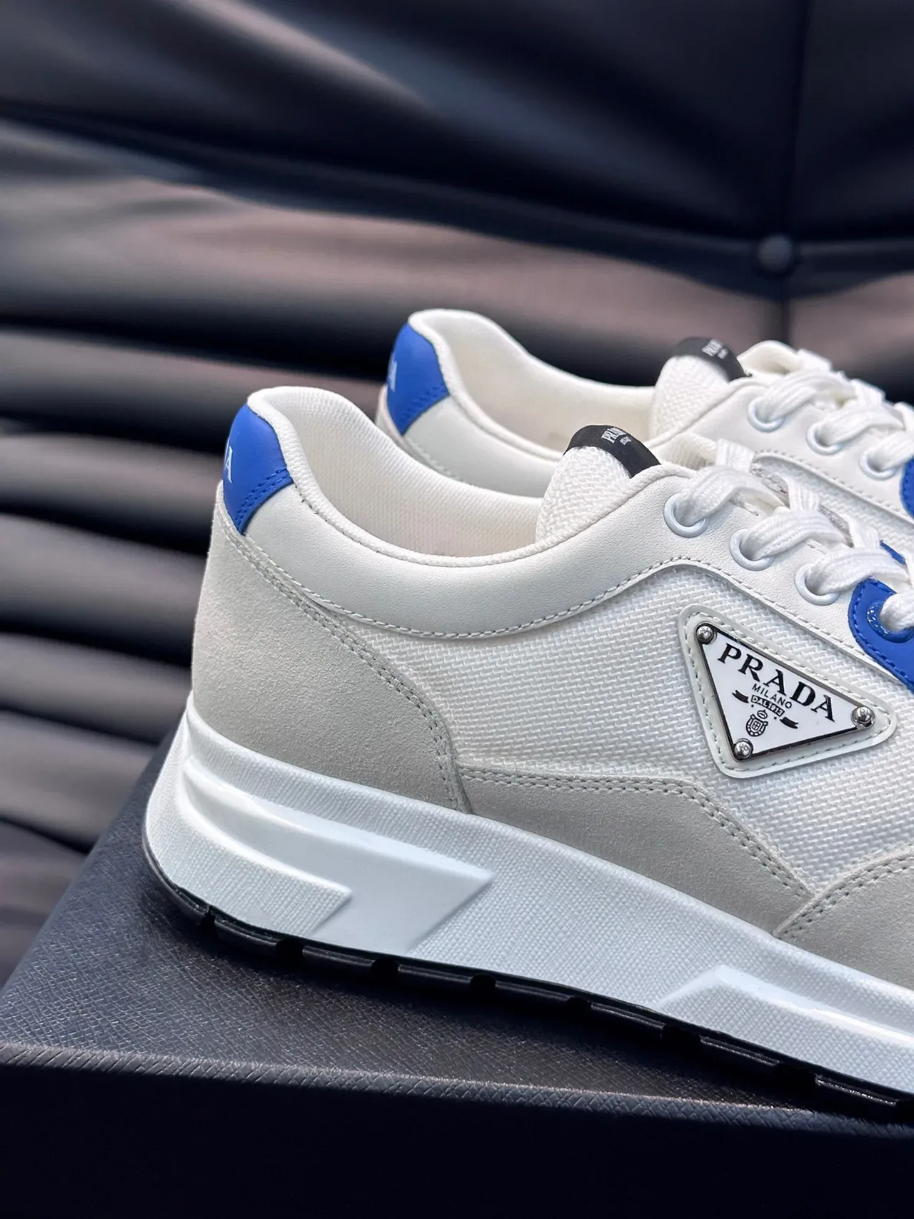 Prada Cloudbust White and Blue Lifestyle Sneakers 4