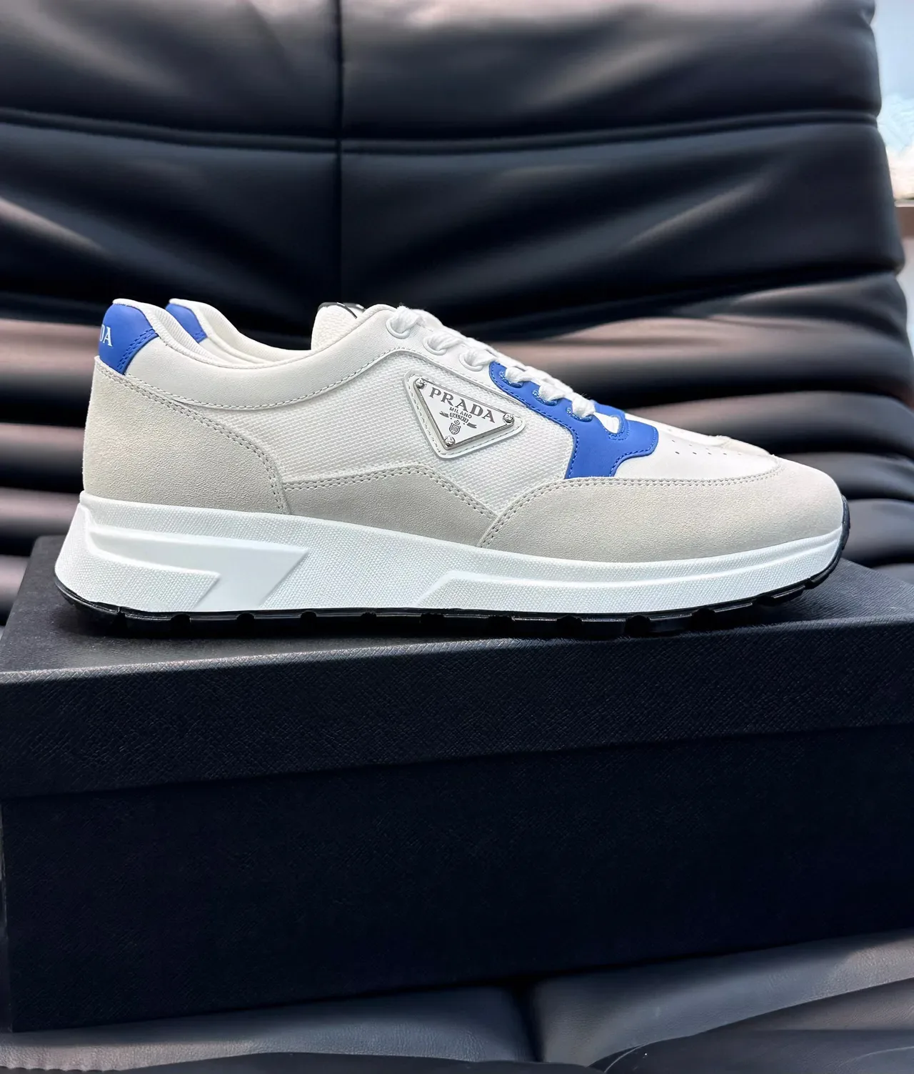 Prada Cloudbust White and Blue Lifestyle Sneakers 7
