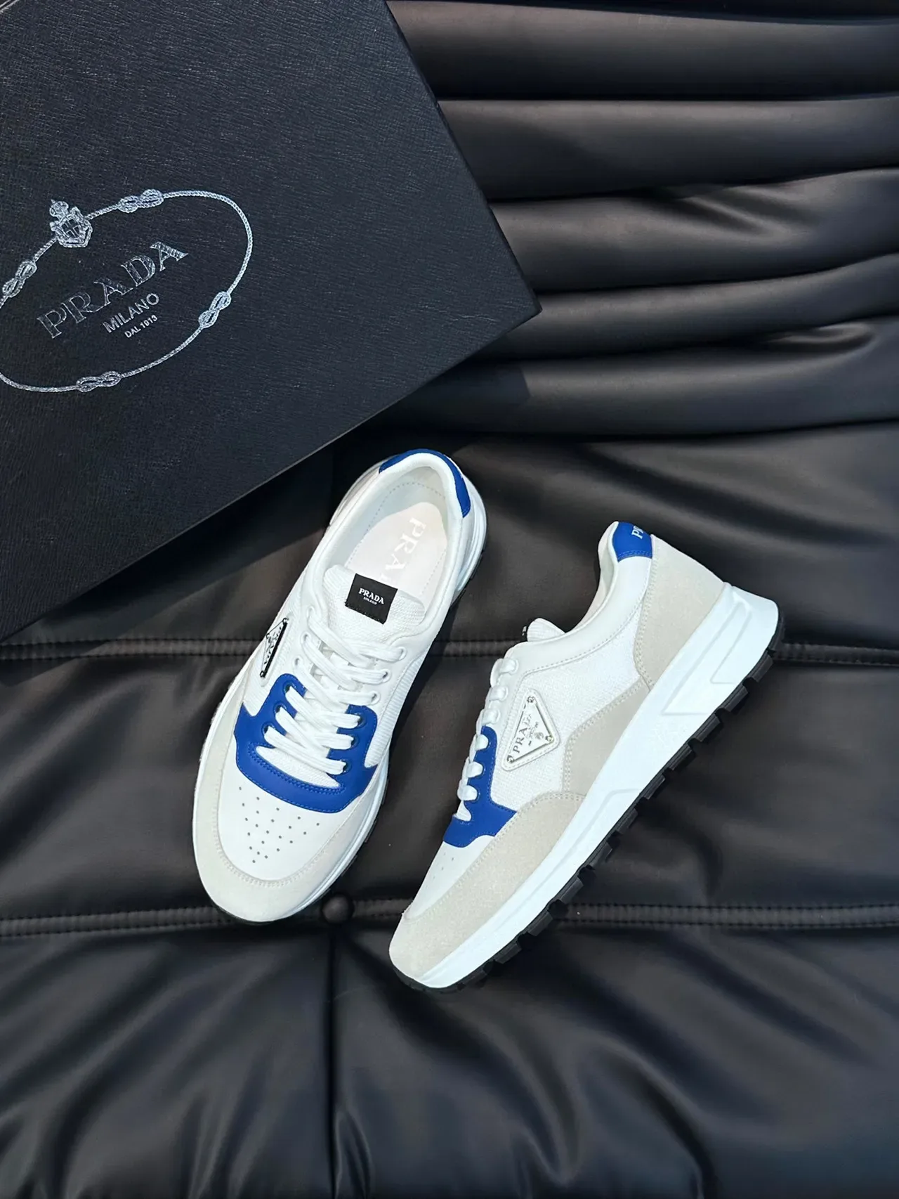 Prada Cloudbust White and Blue Lifestyle Sneakers 8