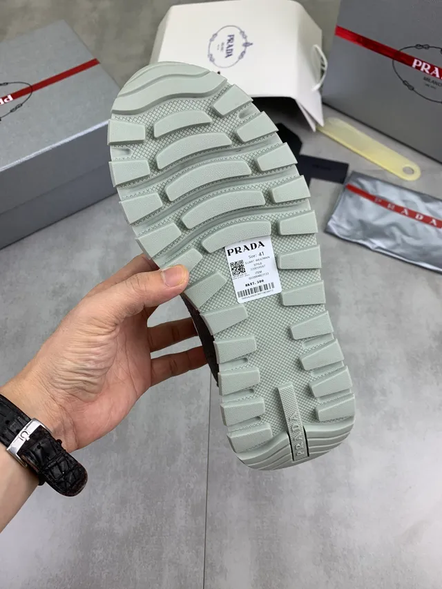 Prada Cloudbust White and Charcoal Gray Lifestyle Sneakers 2