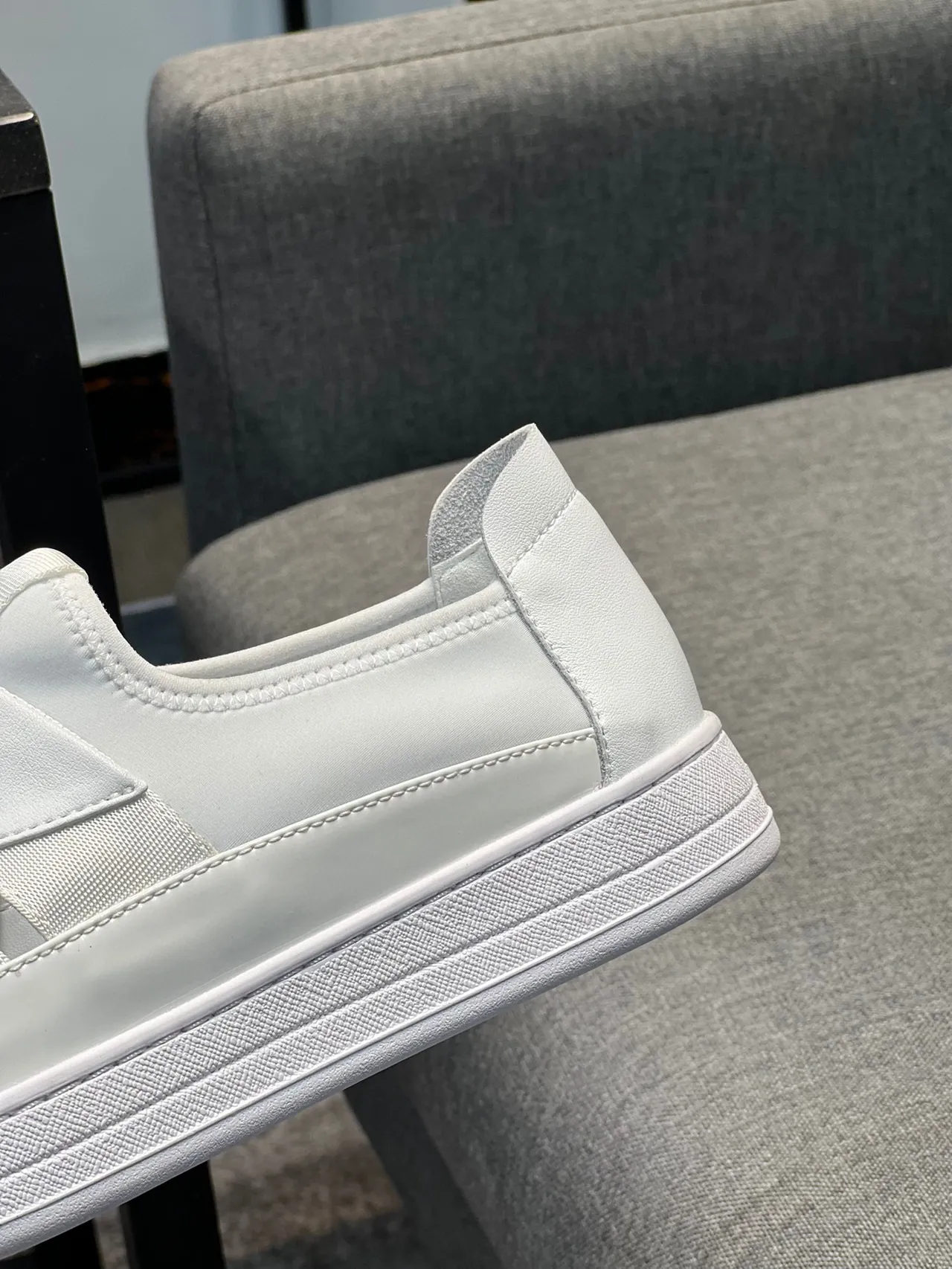Prada Cloudbust White Gray Slip-On Elasticated Vamp Loafer 8
