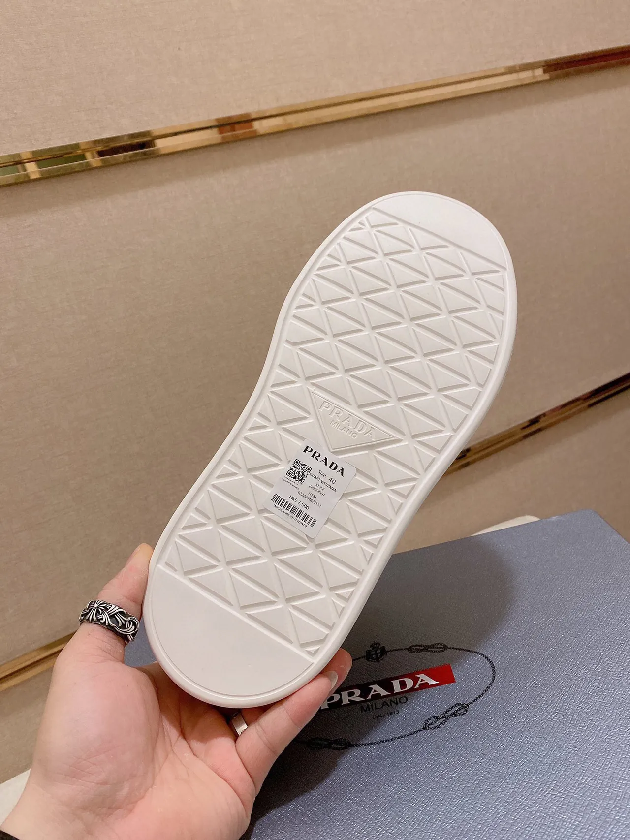 Prada Cloudbust White Mesh and Leather Platform Lifestyle Sneakers 9