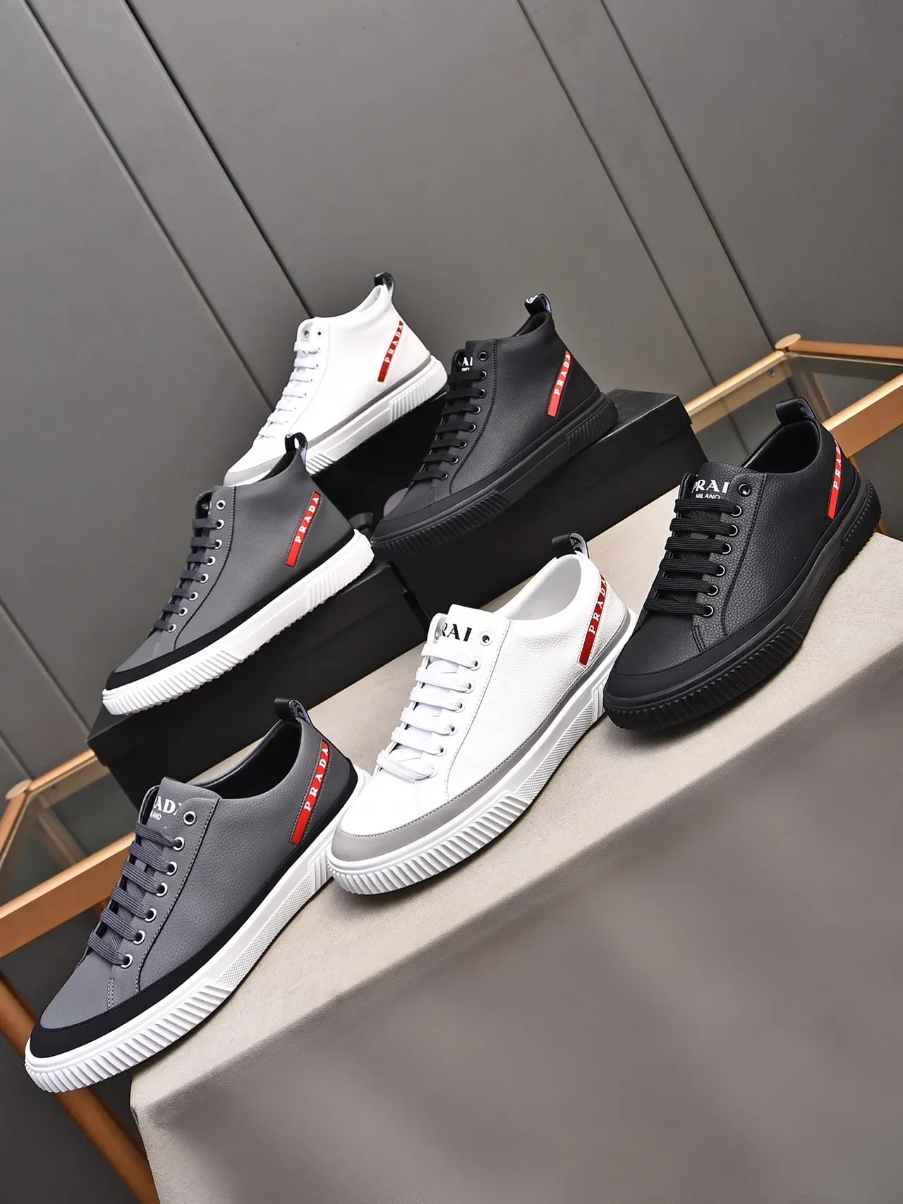 Prada Cloudbust White Red Stripe Lifestyle Sneakers 2