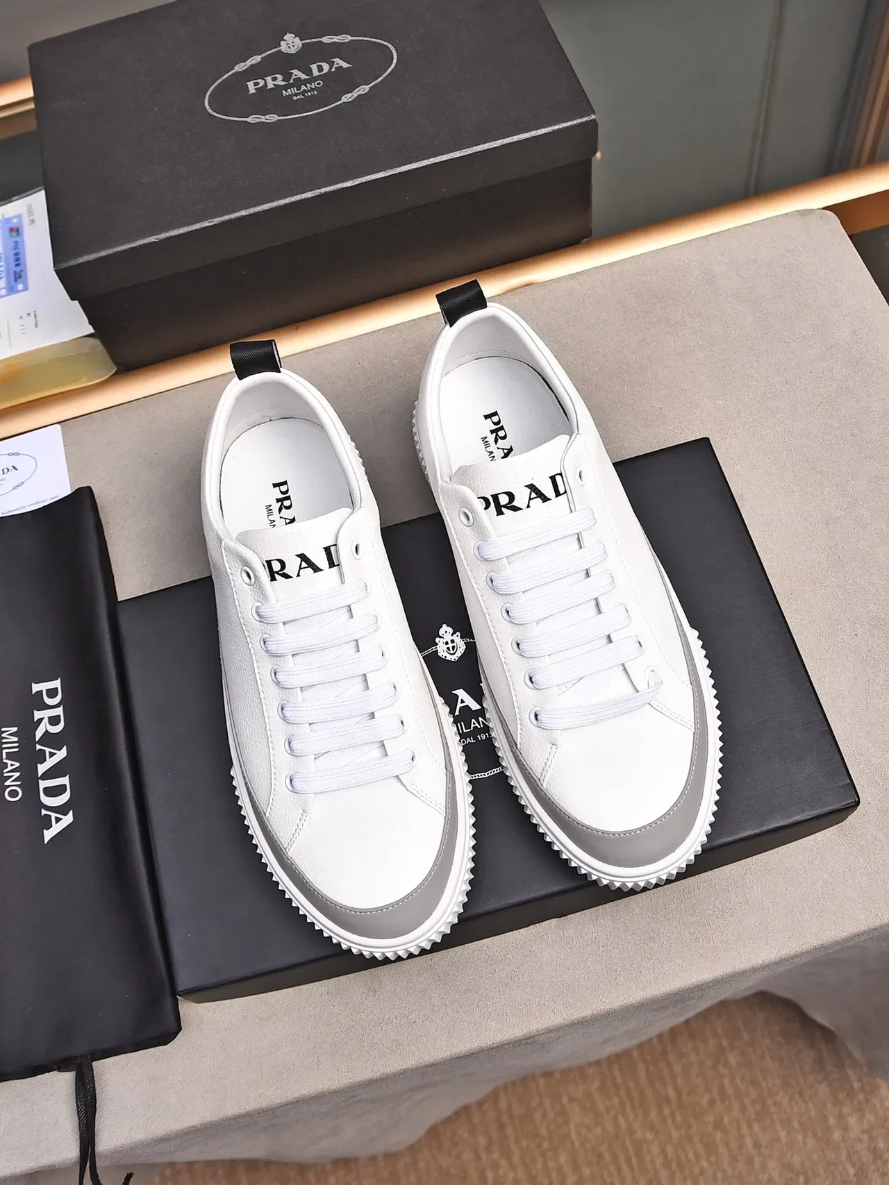 Prada Cloudbust White Red Stripe Lifestyle Sneakers 3