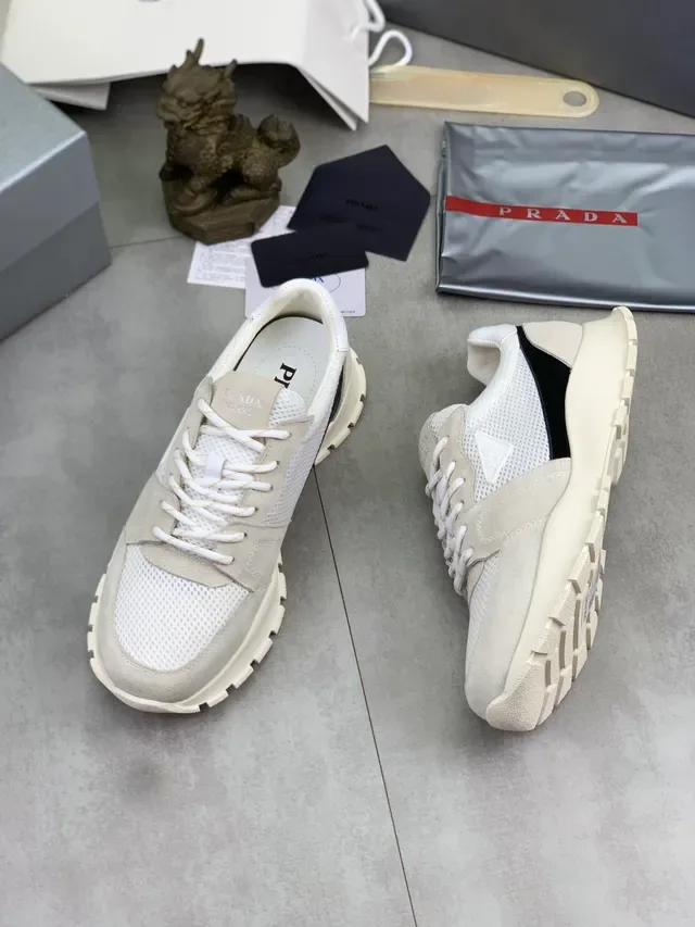 Prada Mesh and Suede Low-Top Lifestyle Sneakers 5
