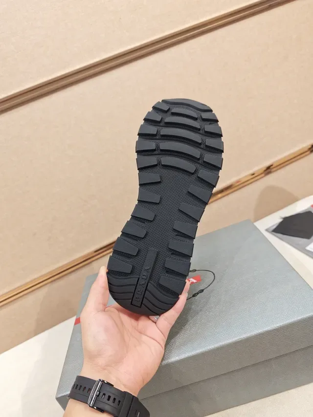 Prada Navy Blue Suede and Canvas Lifestyle Sneaker 2