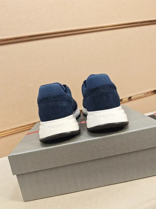 Prada Navy Blue Suede and Canvas Lifestyle Sneaker 3