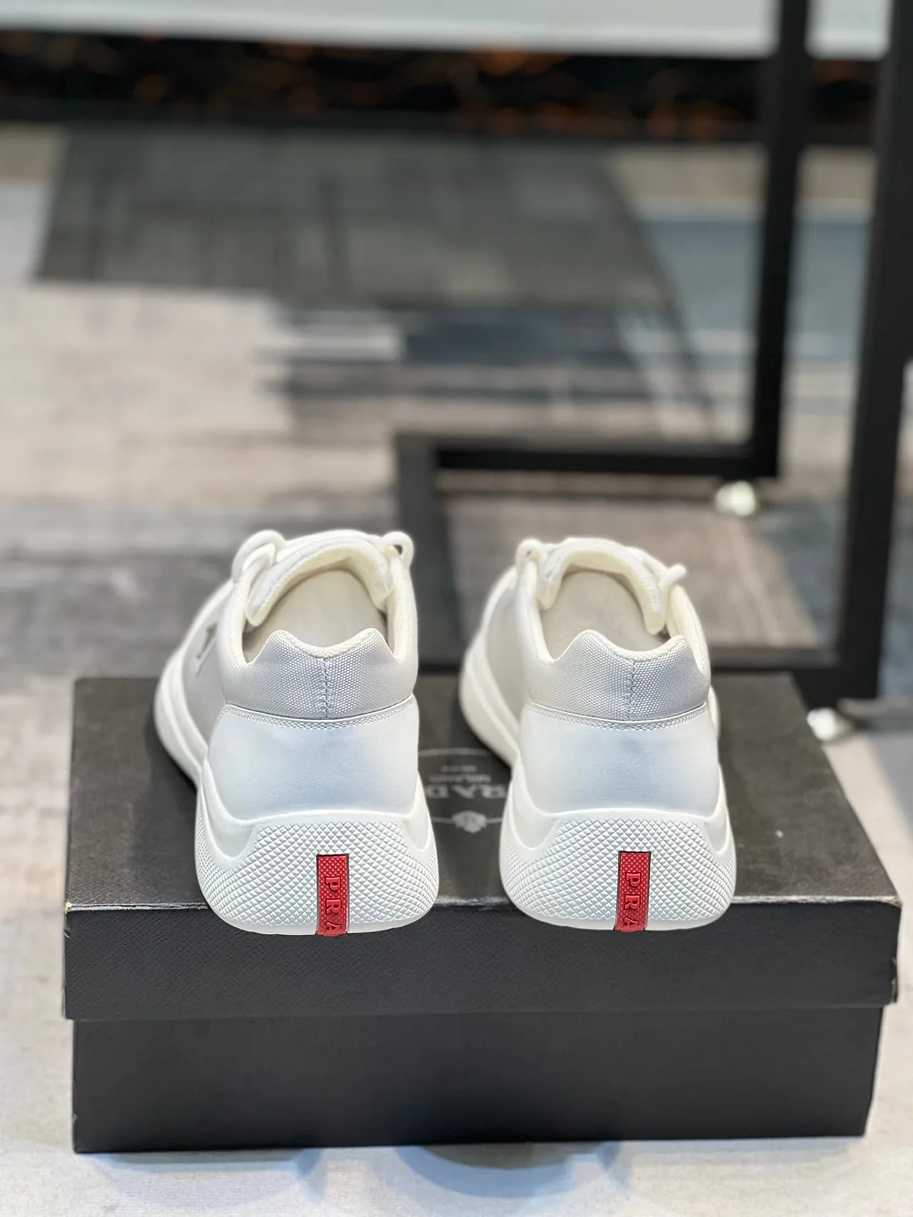 Prada White Low-Top Textile Upper Lifestyle Sneakers 2