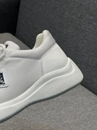 Prada White Low-Top Textile Upper Lifestyle Sneakers 7