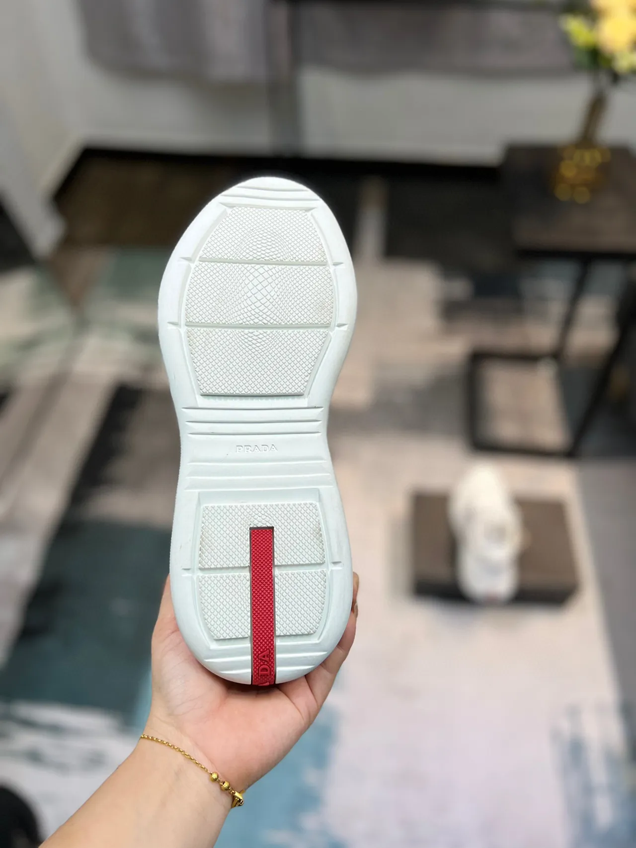 Prada White Low-Top Textile Upper Lifestyle Sneakers 8