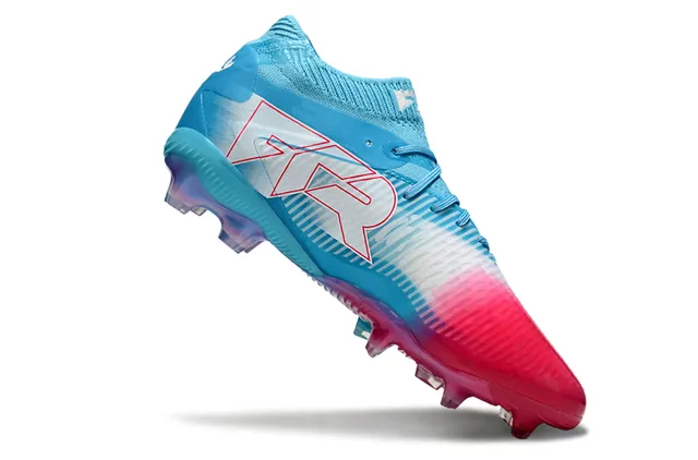 Puma Colorway Bleu Rose Dégradé Collet de Chaussette Semelle Ferme Chaussures de Football 2
