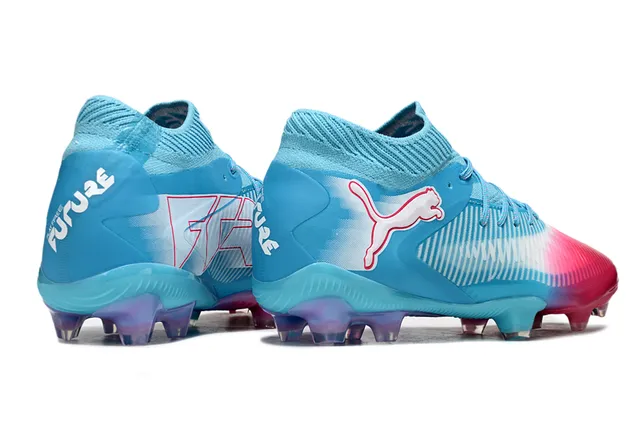 Puma Colorway Bleu Rose Dégradé Collet de Chaussette Semelle Ferme Chaussures de Football 5