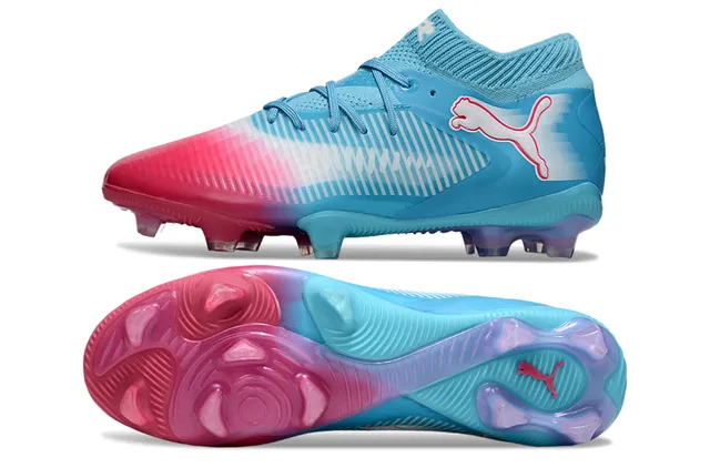 Puma Colorway Bleu Rose Dégradé Collet de Chaussette Semelle Ferme Chaussures de Football 6