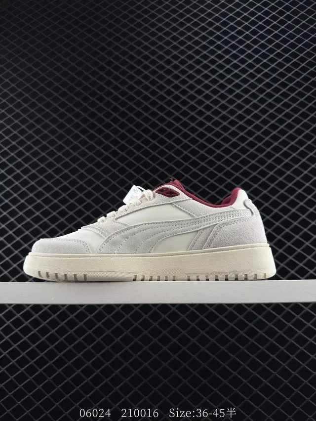 Puma Doublecourt Beige and Navy sneakers lifestyle 6