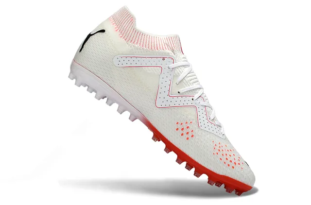 Puma Future Z Blanc Rouge Haut en Tricot Ajustement Chaussette Gazon Artificiel Chaussures de Football 2
