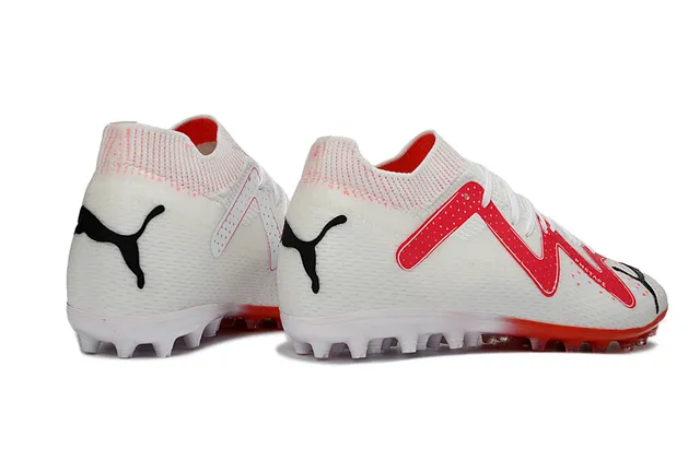 Puma Future Z Blanc Rouge Haut en Tricot Ajustement Chaussette Gazon Artificiel Chaussures de Football 5