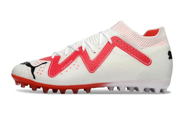 Puma Future Z Blanc Rouge Haut en Tricot Ajustement Chaussette Gazon Artificiel Chaussures de Football 7
