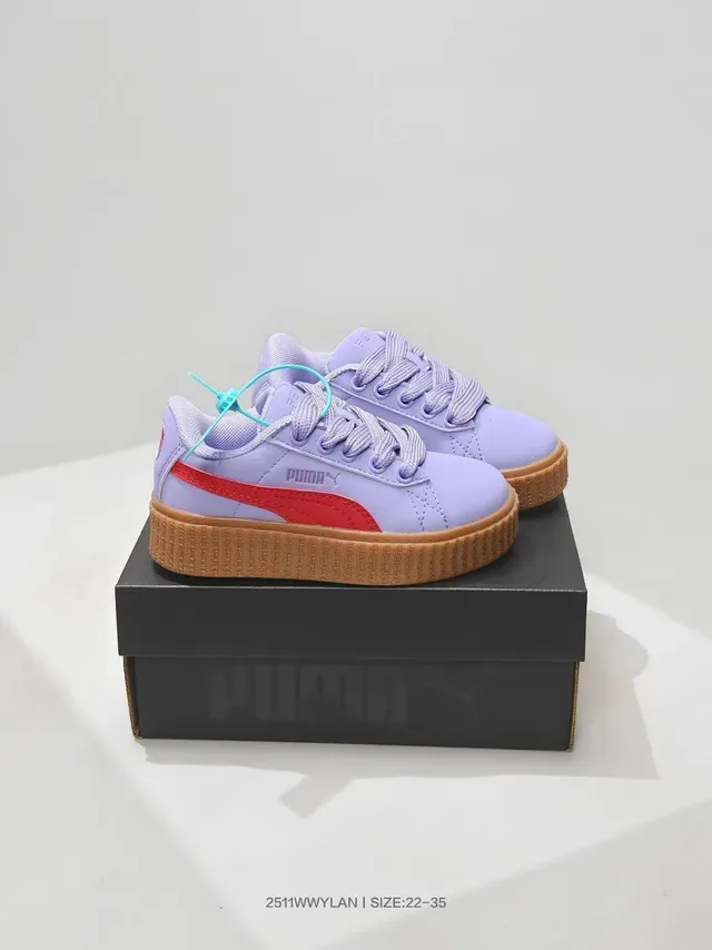Puma Red White Platform Sole Padded Collar Lifestyle Sneakers 3
