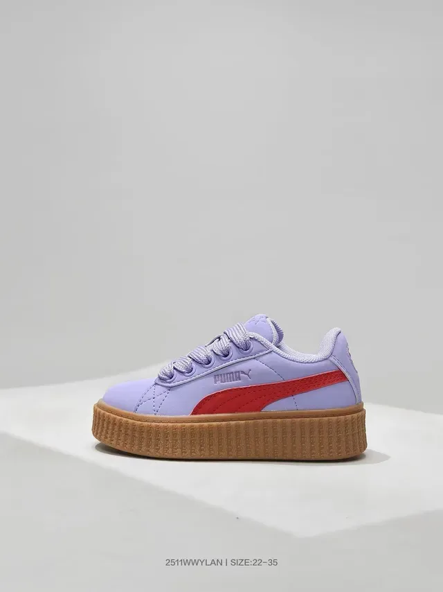 Puma Red White Platform Sole Padded Collar Lifestyle Sneakers 10