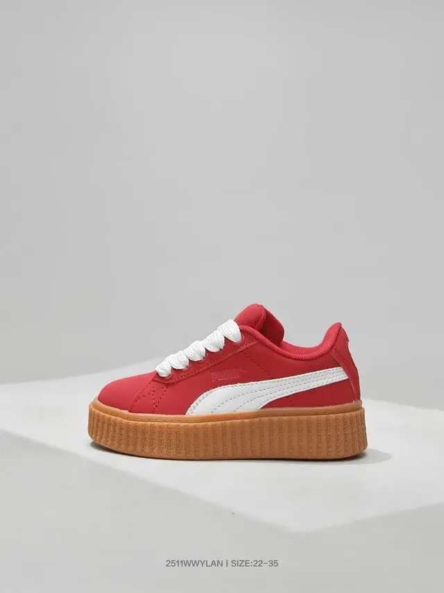 Puma Red White Platform Sole Padded Collar Lifestyle Sneakers 11