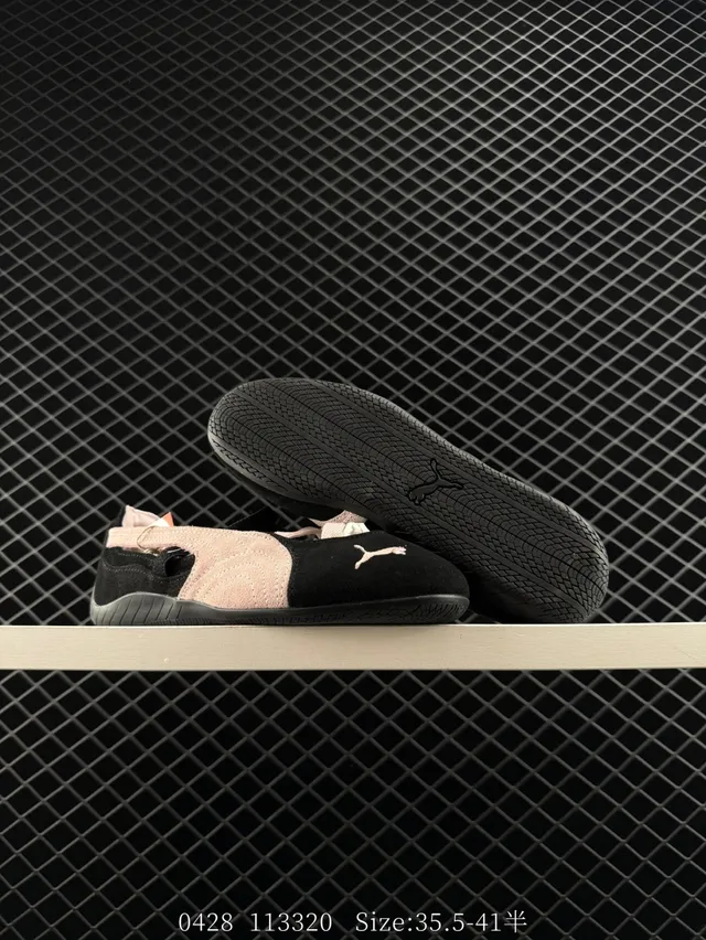 Puma Speedcat Chaussures Mary Jane en Daim Noir et Rose 9