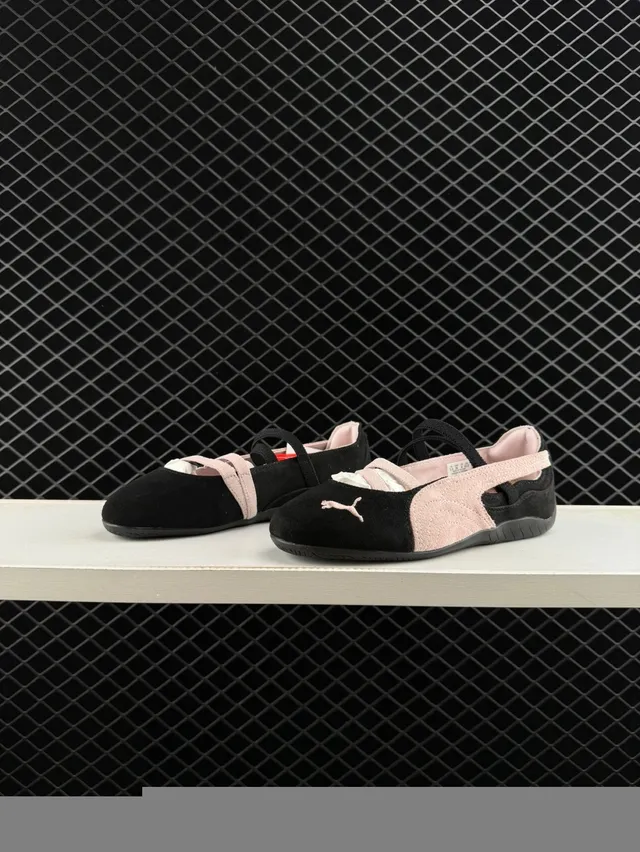 Puma Speedcat Chaussures Mary Jane en Daim Noir et Rose 10