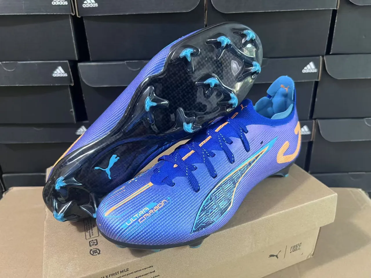 Puma Ultra Carbon أزرق بنفسجي برتقالي Firm-Ground حذاء كرة القدم 2