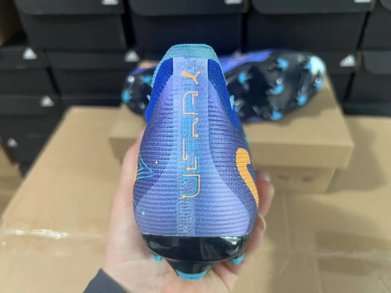 Puma Ultra Carbon أزرق بنفسجي برتقالي Firm-Ground حذاء كرة القدم 5
