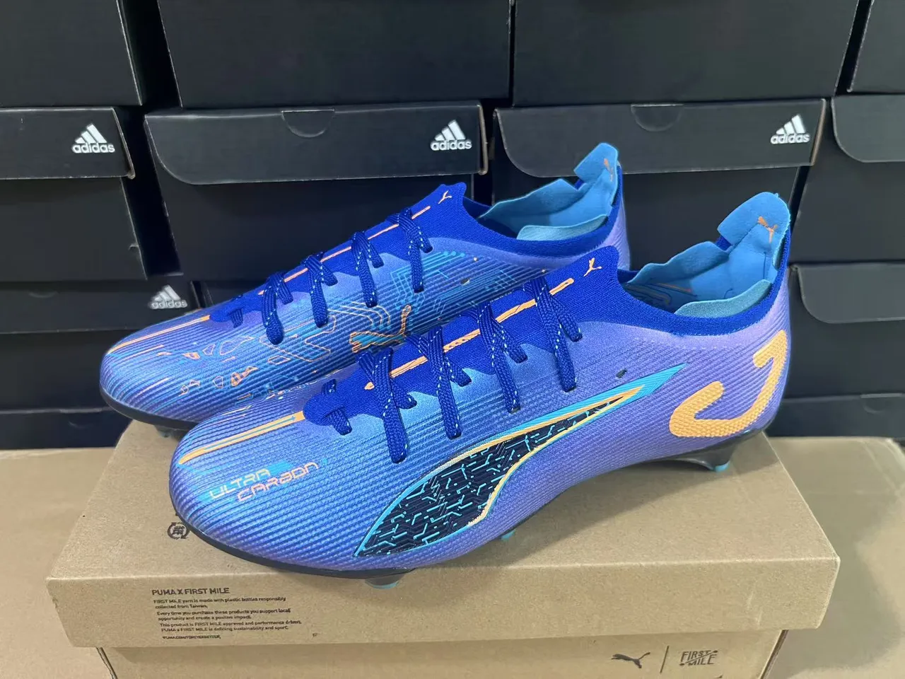 Puma Ultra Carbon أزرق بنفسجي برتقالي Firm-Ground حذاء كرة القدم 8