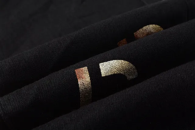 Purple Brand All-Over Metallic Logo Print Black Slim-Fit Jeans 2