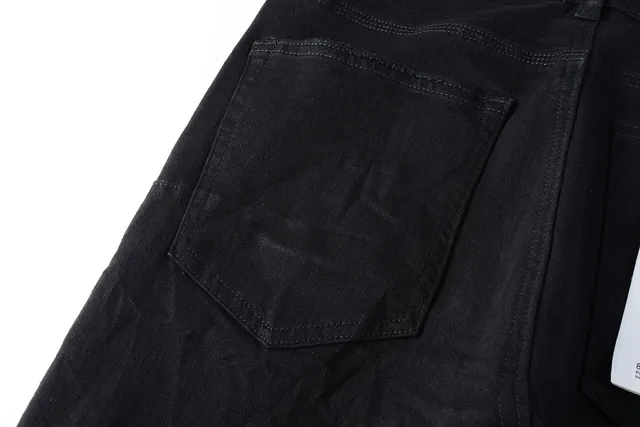 Purple Brand All-Over Metallic Logo Print Black Slim-Fit Jeans 5