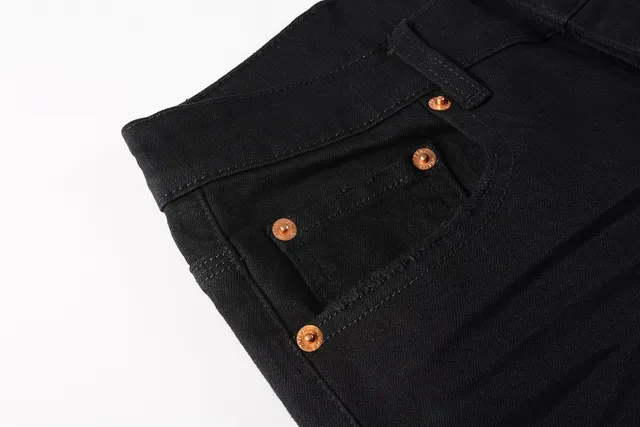 Purple Brand All-Over Metallic Logo Print Black Slim-Fit Jeans 11