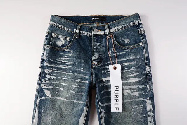 Purple Brand Distressed Bleached Slim-Fit Jeans 14