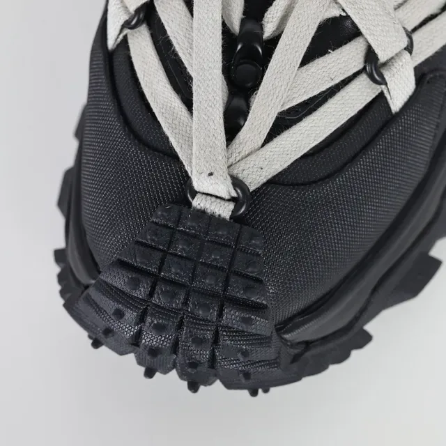 Rick Owens Black Gray Oversized Sole Crisscross Strap Lacing Chunky Sneakers 5