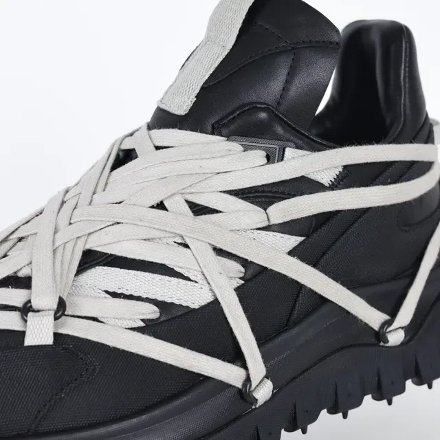 Rick Owens Black Gray Oversized Sole Crisscross Strap Lacing Chunky Sneakers 6