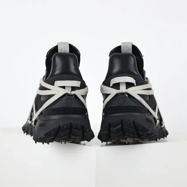 Rick Owens Black Gray Oversized Sole Crisscross Strap Lacing Chunky Sneakers 8