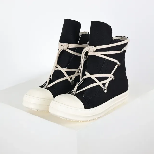Rick Owens Geobasket Black and Cream Lifestyle Sneakers 2