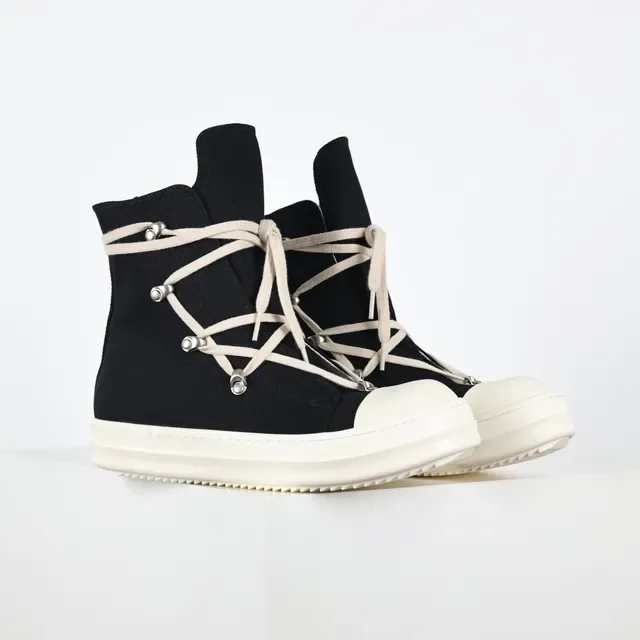 Rick Owens Geobasket Black and Cream Lifestyle Sneakers 3