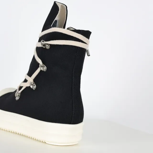 Rick Owens Geobasket Black and Cream Lifestyle Sneakers 4