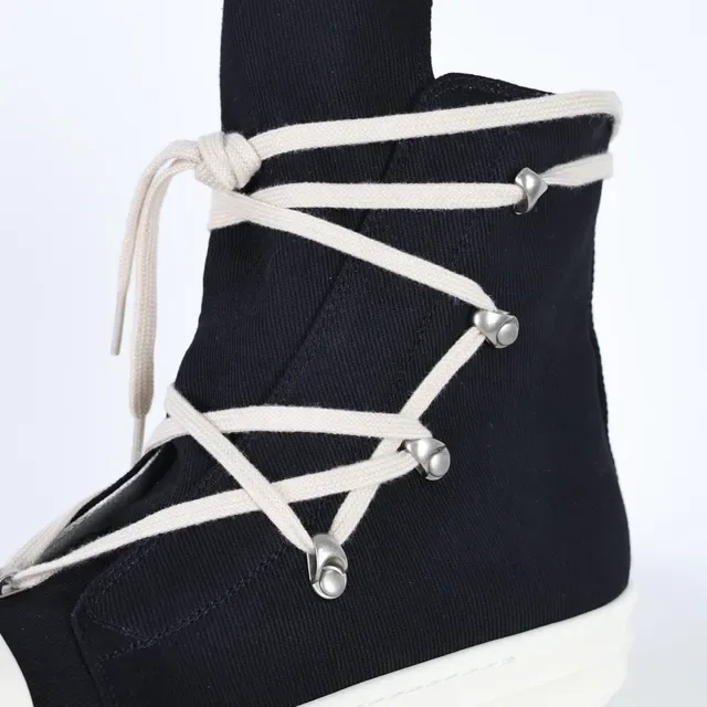 Rick Owens Geobasket Black and Cream Lifestyle Sneakers 6