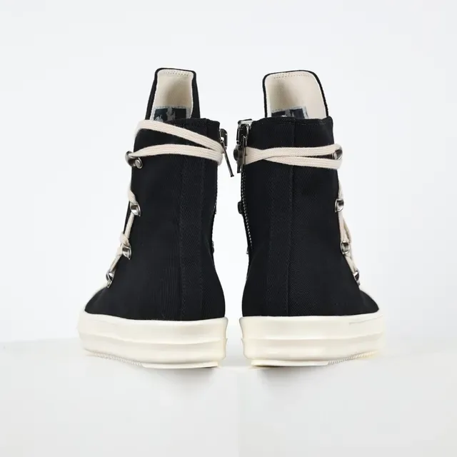 Rick Owens Geobasket Black and Cream Lifestyle Sneakers 8