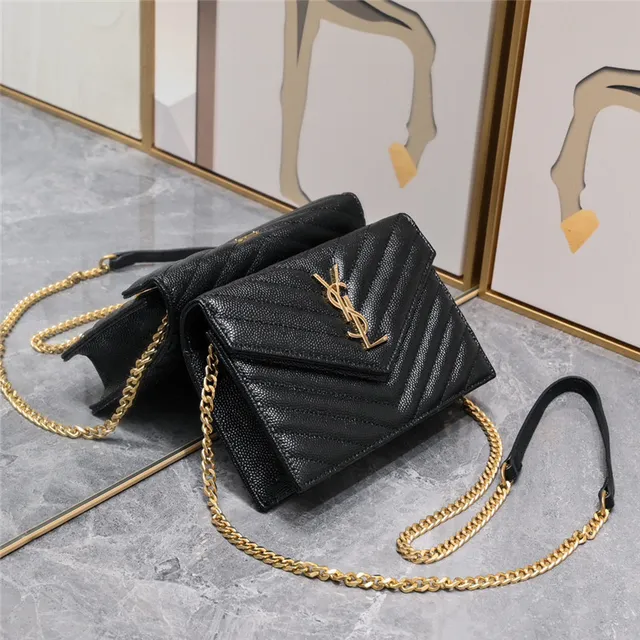 Saint Laurent Loulou Beige Quilted Chain Bag 9