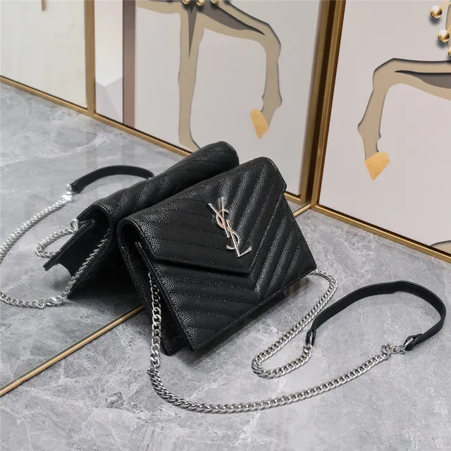 Saint Laurent Loulou Beige Quilted Chain Bag 18