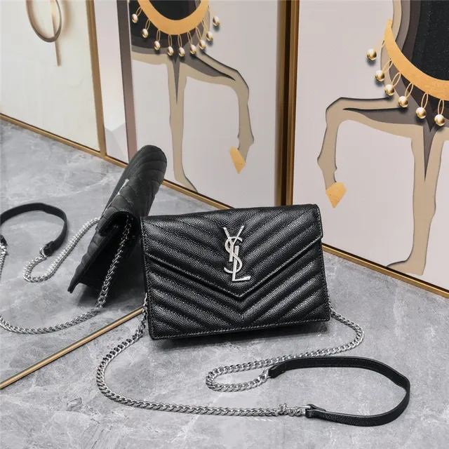 Saint Laurent Loulou Beige Quilted Chain Bag 19