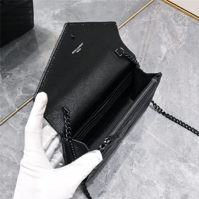 Saint Laurent Loulou Beige Quilted Chain Bag 20