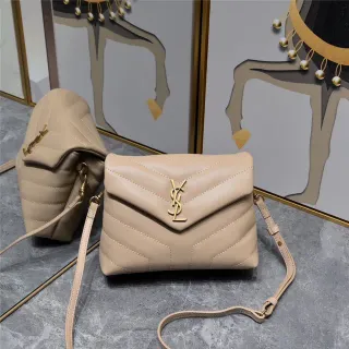 Saint Laurent Loulou Beige Quilted Underarm Bag